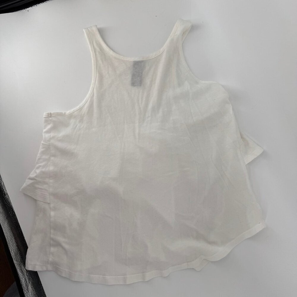 BOBI Ruffle Back Tank Top White XS
